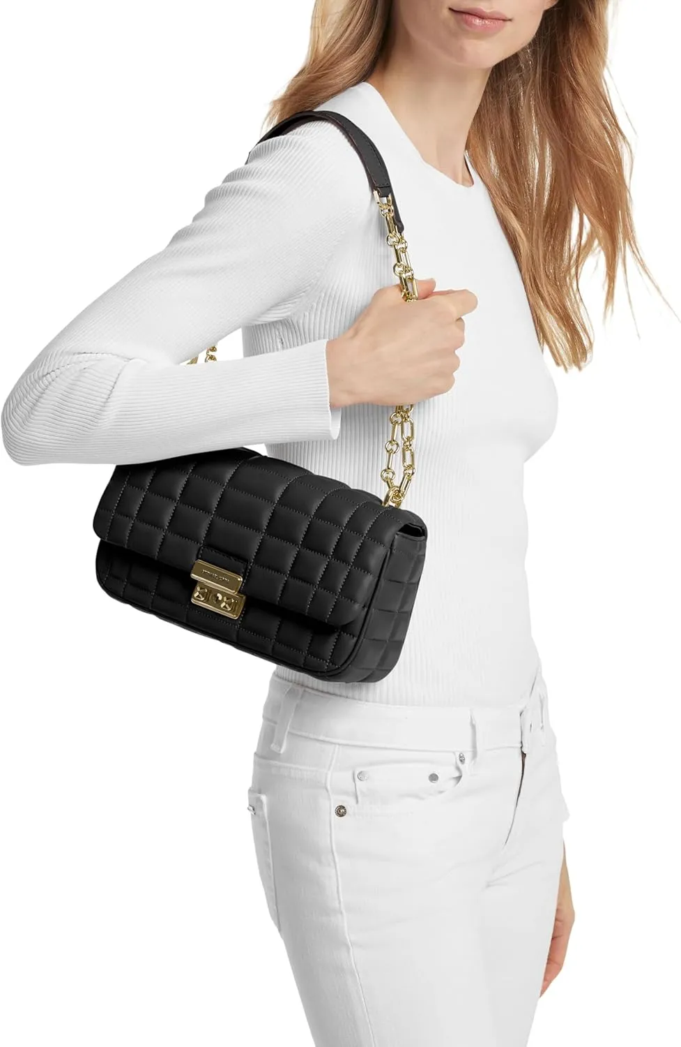 Michael Kors Tribeca Large Quilted Convertible Chain Shoulder Bag
