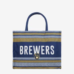 Milwaukee Brewers Stitch Pattern Canvas Tote Bag