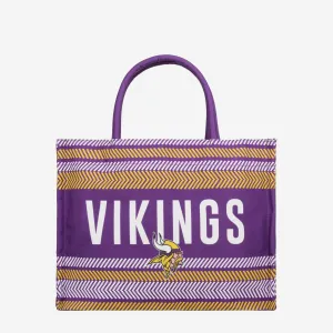 Minnesota Vikings Stitch Pattern Canvas Tote Bag