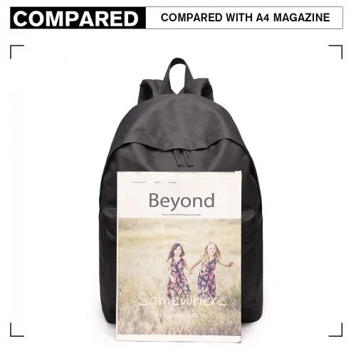 Miss Lulu Large Plain Unisex Backpack