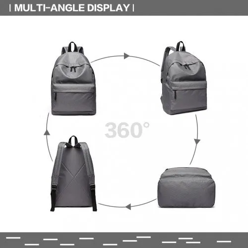 Miss Lulu Large Plain Unisex Backpack