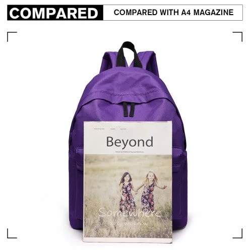 Miss Lulu Large Plain Unisex Backpack