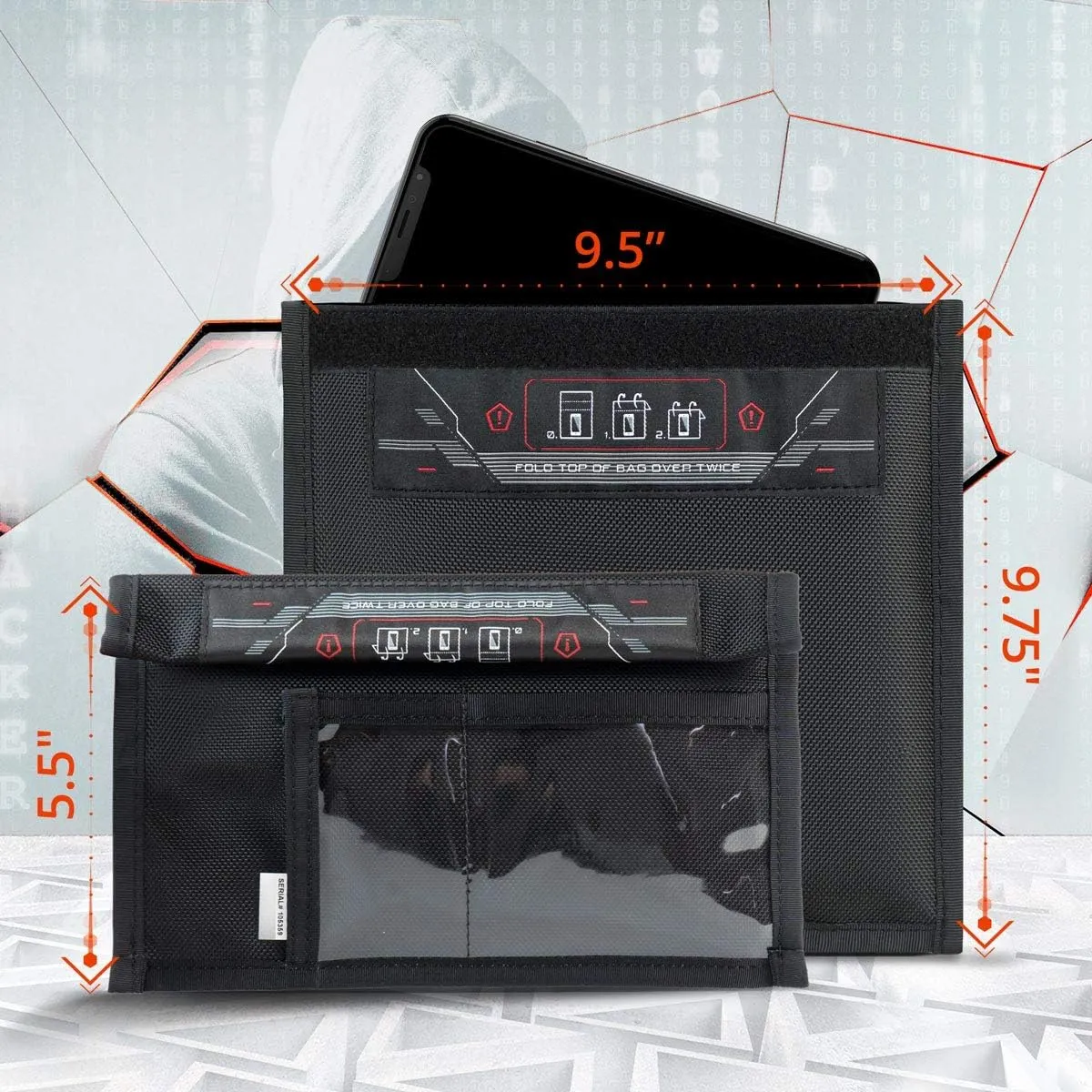 Mission Darkness Non-Window Faraday Bag for Phones (4-Pack) // Signal Blocking Bag Prevents Hacking Tracking Spying, Device Shielding for Law Enforcement Military Digital Forensics, EMP CME Protection
