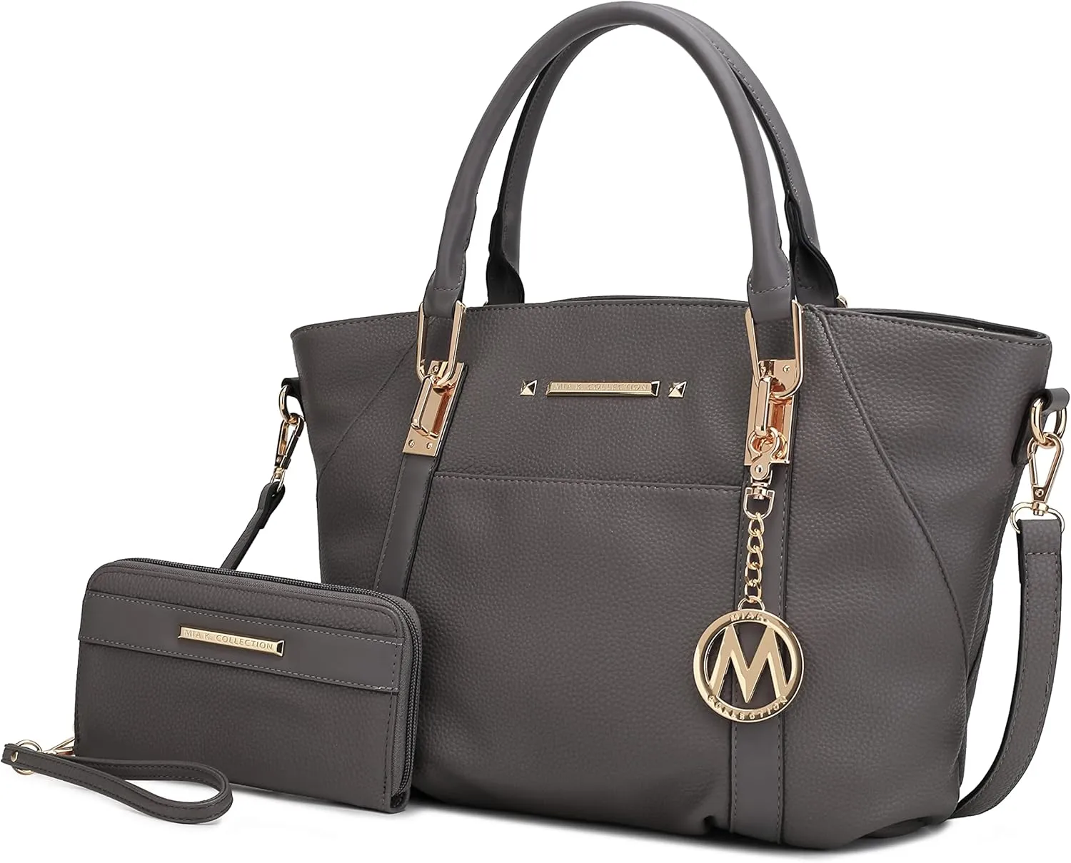 MKF Collection Tote Bag With Wallet for Women, Vegan Leather Shoulder Bag Purse Set Top Handle Handbag 2 Pieces