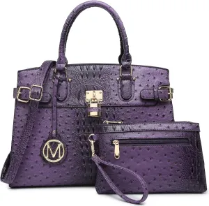MKP Women Fashion Satchel Handbags and Purses Ladies Top Handle Tote Work Shoulder Bags with Matching Wristlet Wallet