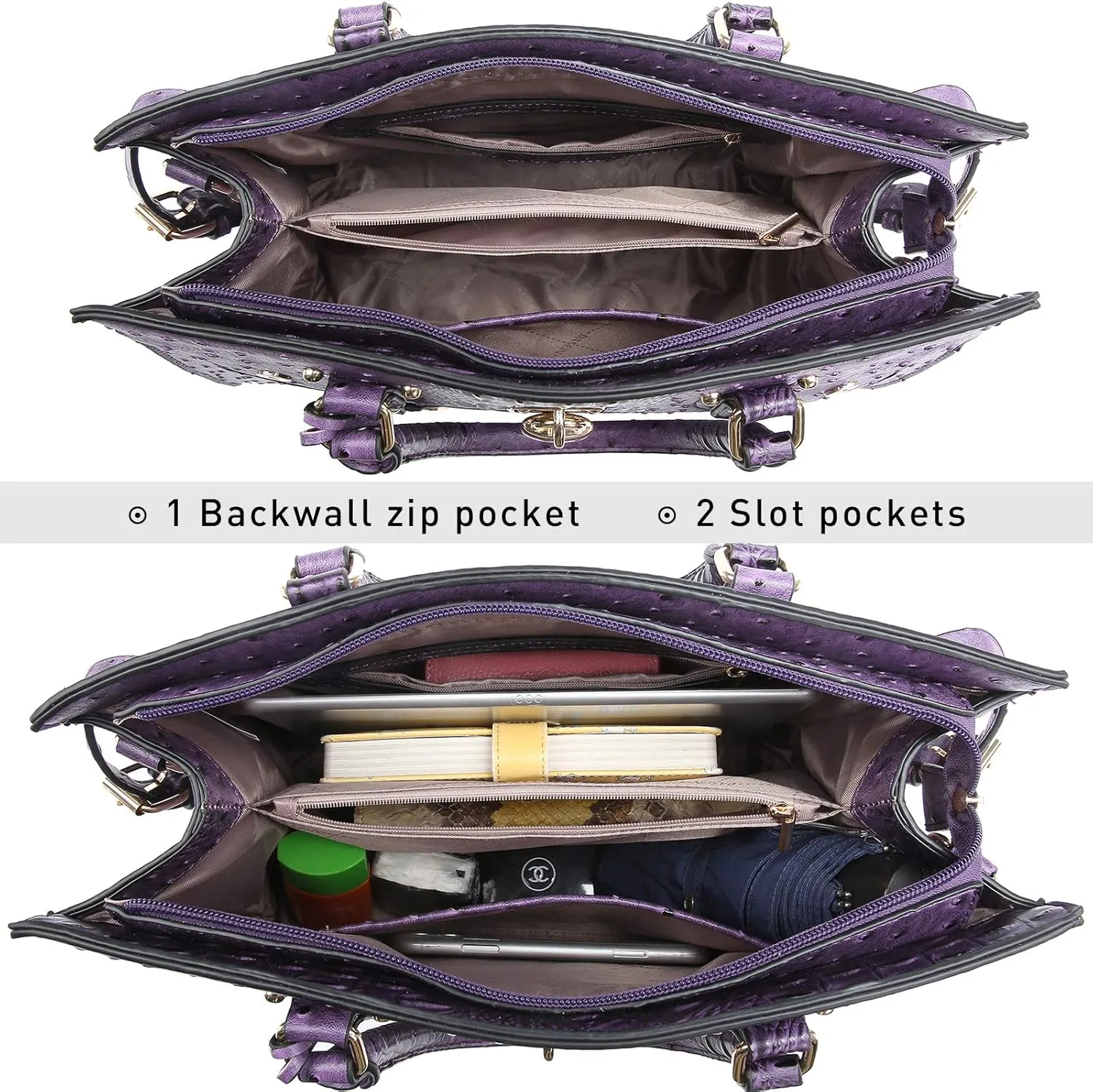 MKP Women Fashion Satchel Handbags and Purses Ladies Top Handle Tote Work Shoulder Bags with Matching Wristlet Wallet