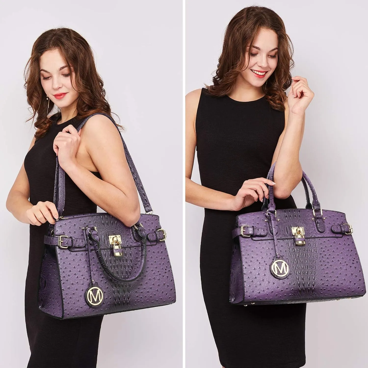 MKP Women Fashion Satchel Handbags and Purses Ladies Top Handle Tote Work Shoulder Bags with Matching Wristlet Wallet