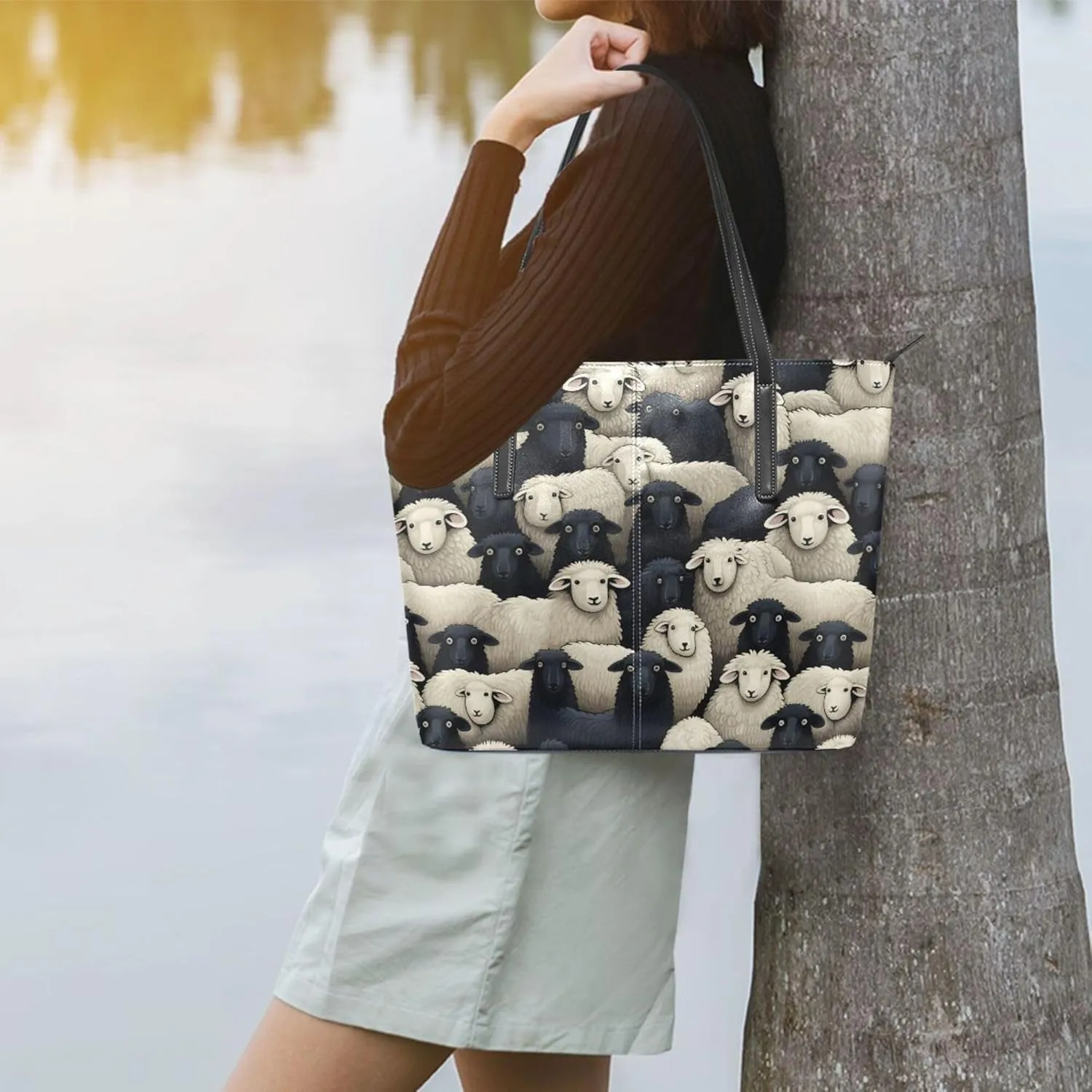 MNSRUU Boho Tote Bag Flowers Flamingo Travel Women Purses and Handbags