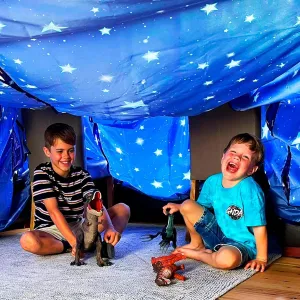 Molcey Blanket Fort Building Kit for Kids 4-8 8-12  - Make a Portable Playhouse, Play Tent. Build a Fort Making Kit/Builder Blankets - Ultimate Indoor/Outdoor Play for Girls/Boys Toys Age 3-12