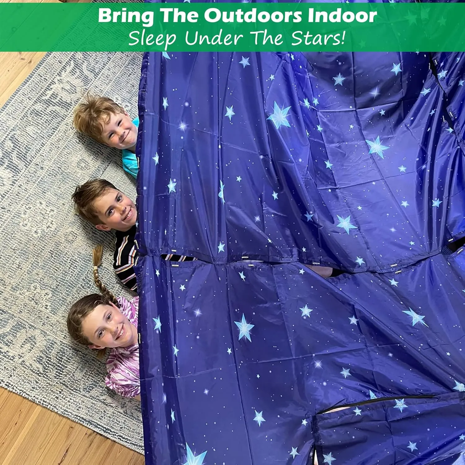 Molcey Blanket Fort Building Kit for Kids 4-8 8-12  - Make a Portable Playhouse, Play Tent. Build a Fort Making Kit/Builder Blankets - Ultimate Indoor/Outdoor Play for Girls/Boys Toys Age 3-12