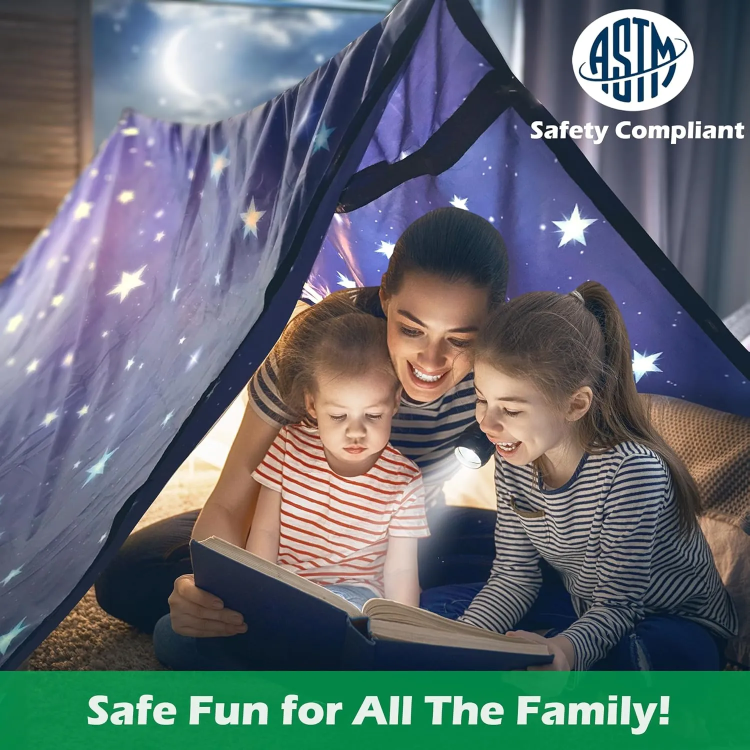 Molcey Blanket Fort Building Kit for Kids 4-8 8-12  - Make a Portable Playhouse, Play Tent. Build a Fort Making Kit/Builder Blankets - Ultimate Indoor/Outdoor Play for Girls/Boys Toys Age 3-12