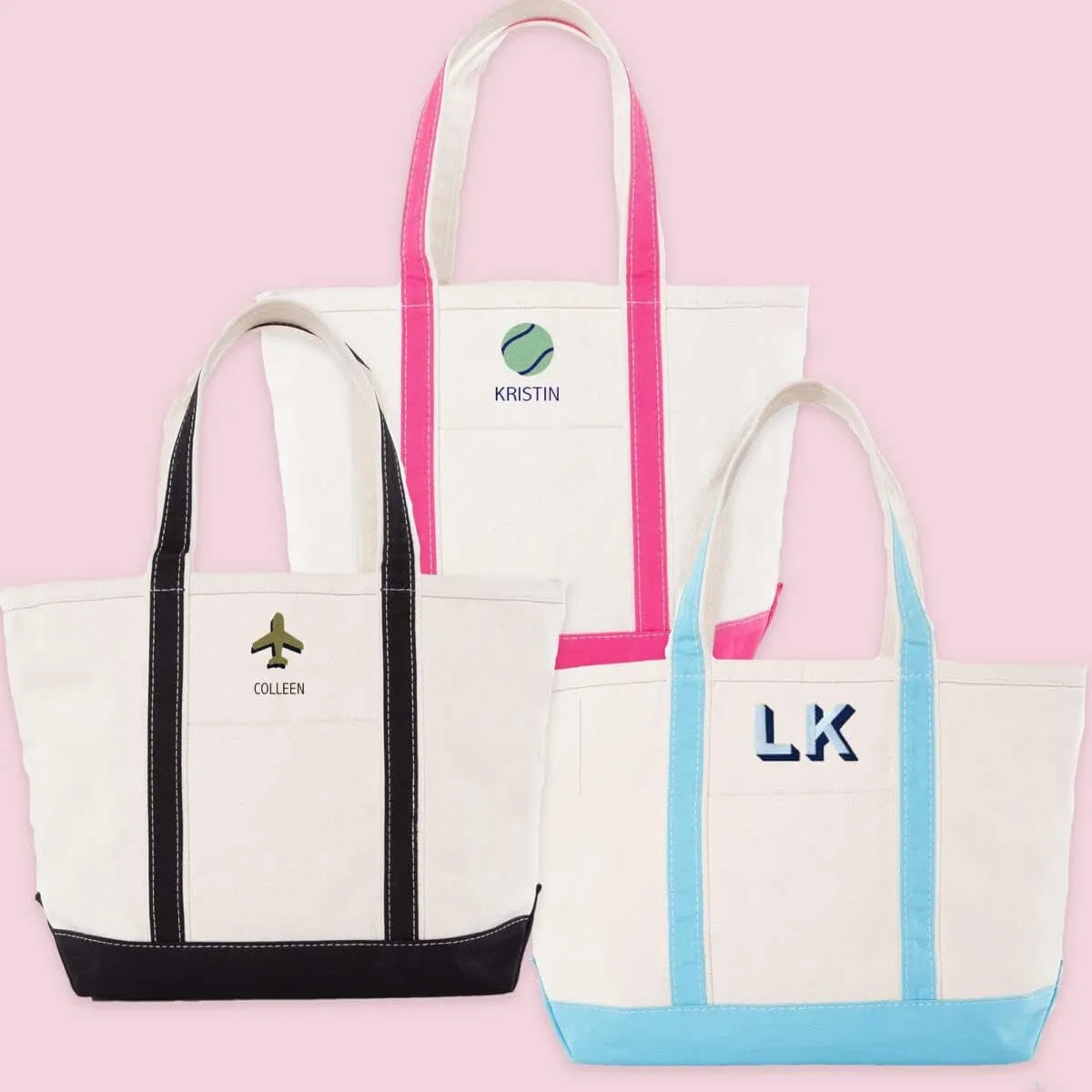 Monogrammed Tote Bags - beach bag, pool bag, summer tote bag, personalized tote bag, personalized canvas tote, sports bag