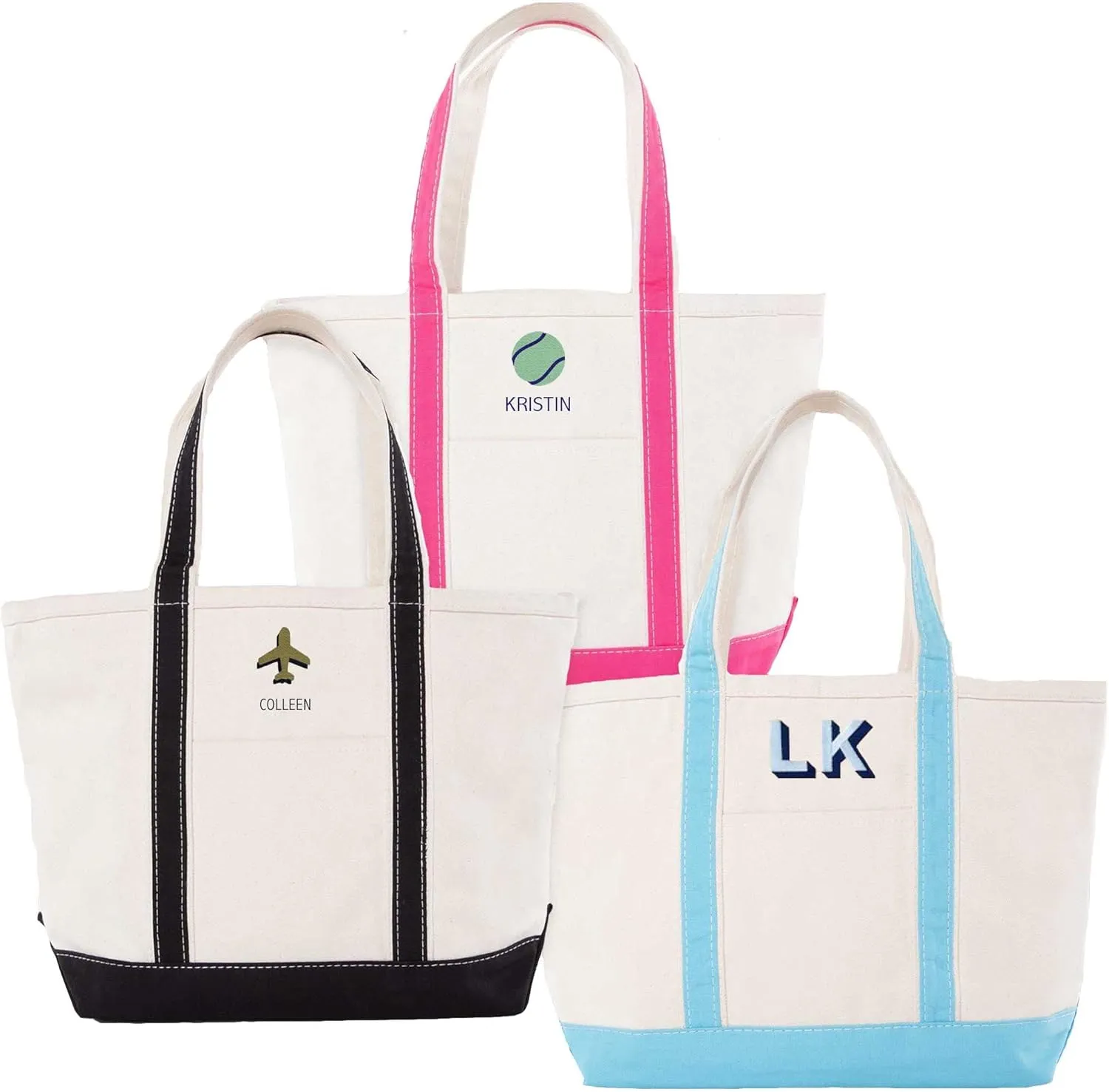 Monogrammed Tote Bags - beach bag, pool bag, summer tote bag, personalized tote bag, personalized canvas tote, sports bag