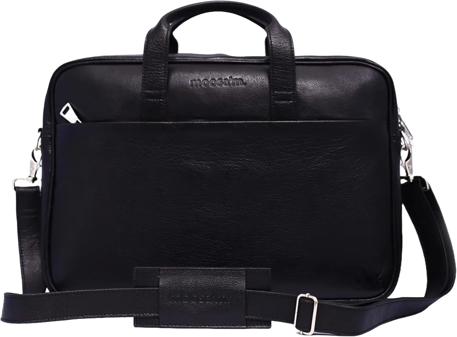 moosa'm. Leather Messenger Bag for Men & Women, Shoulder Bag with Detachable Shoulder Strap, Briefcase Laptop Bags for Work