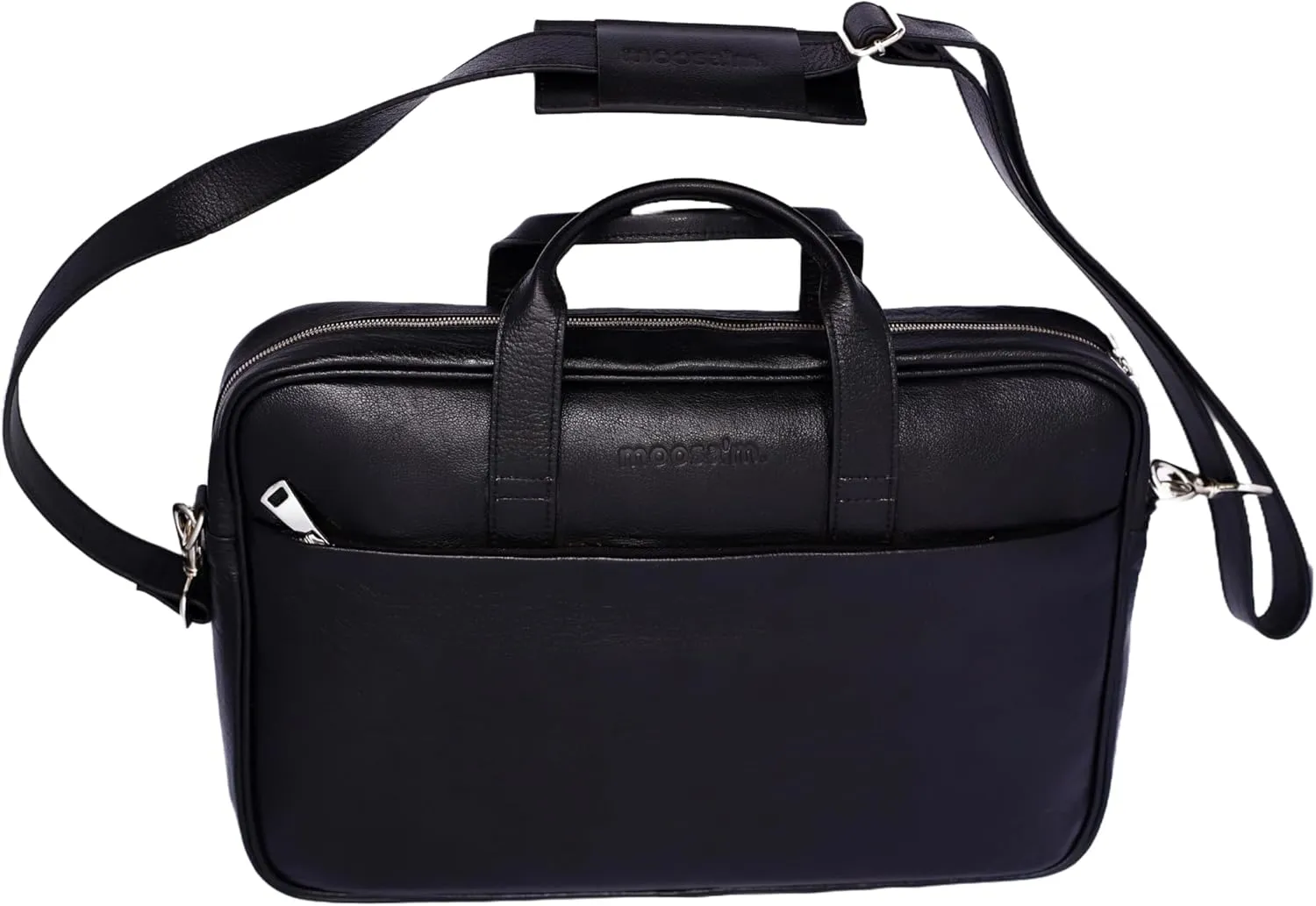 moosa'm. Leather Messenger Bag for Men & Women, Shoulder Bag with Detachable Shoulder Strap, Briefcase Laptop Bags for Work