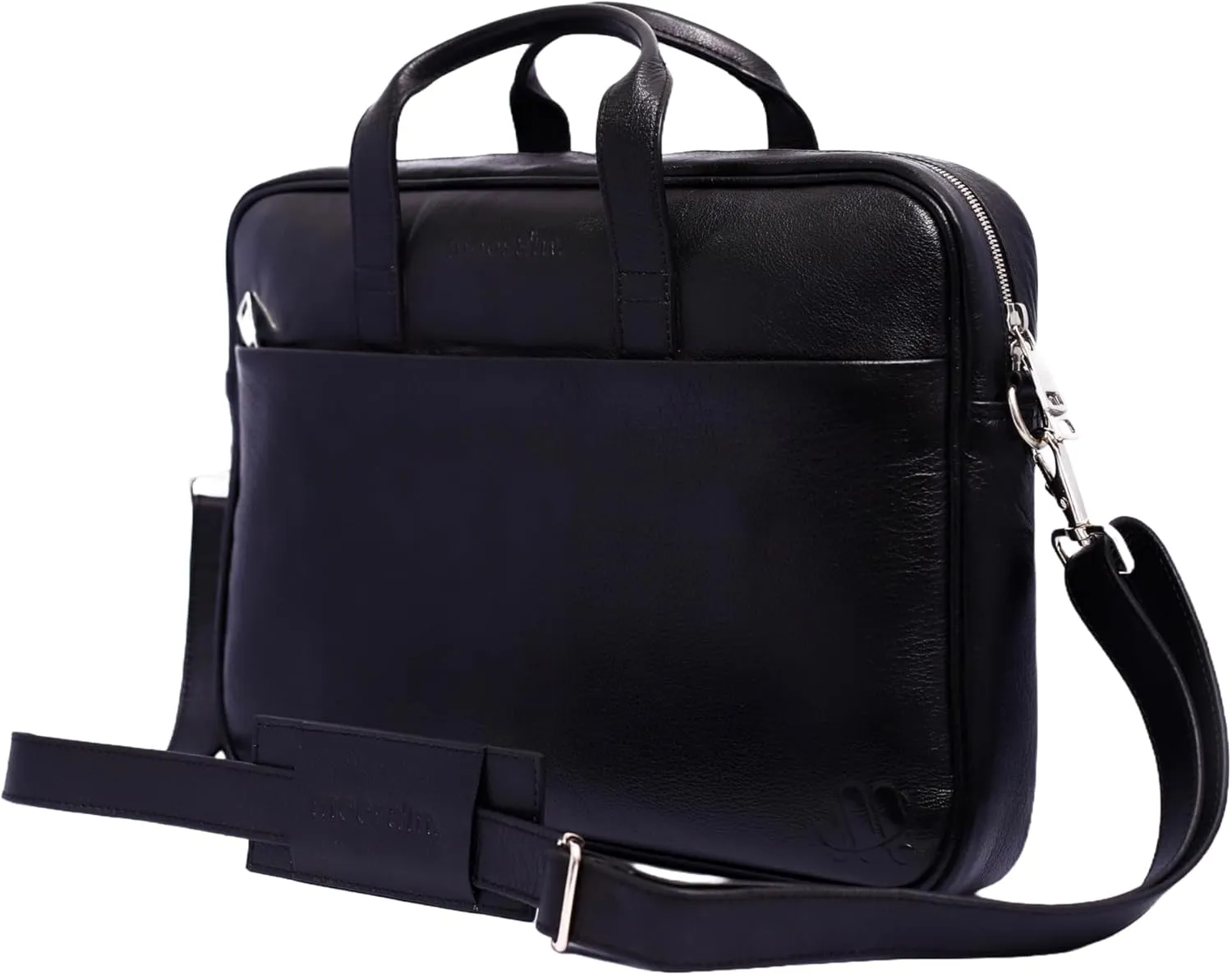 moosa'm. Leather Messenger Bag for Men & Women, Shoulder Bag with Detachable Shoulder Strap, Briefcase Laptop Bags for Work