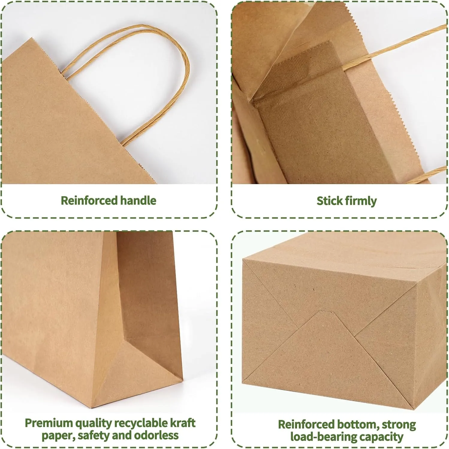 Moretoes 60pcs Paper Bags, 5.25x3.2x8 Inches Gift Bags, Kraft Small Brown Paper Bags with Handles Bulk, Retail Bags for Small Business, Shopping, Merchandise, Birthday Wedding Party Favor Bags