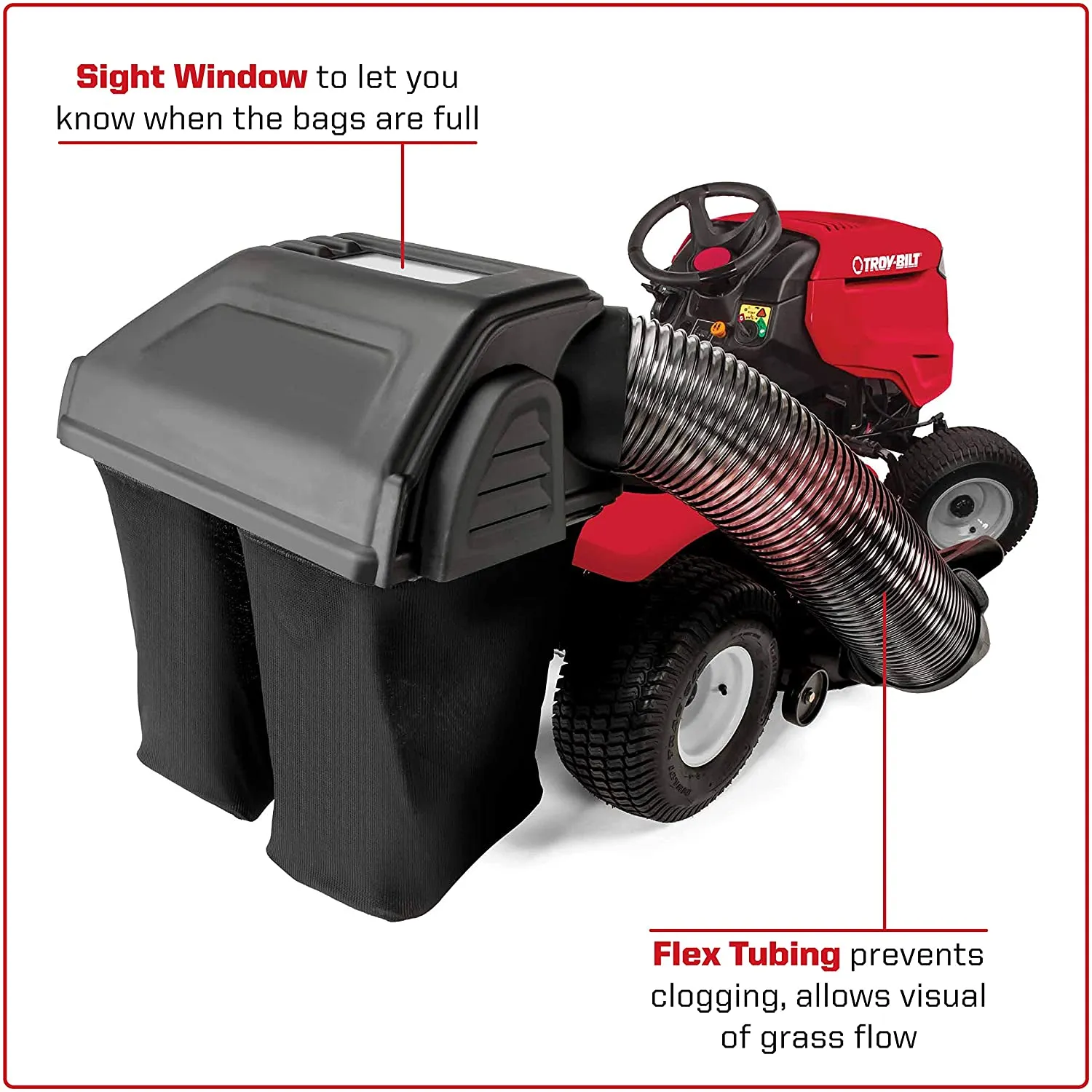 MTD Genuine Parts (19A30031OEM) Double Bagger for Riding Lawn Mowers-42-Inch and 46-Inch (2010 and After) Fits Various Troy-Bilt, Cub Cadet, CRAFTSMAN, and Other Top Models, Gray