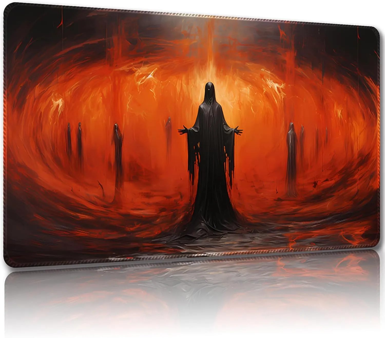 MTG Playmat with Free Storage Bags MTG Game Mat 24 x 14 inches, TCG and Board Game Mat for Cards,Mousepad Desk Mats (Fire 1-Regular)