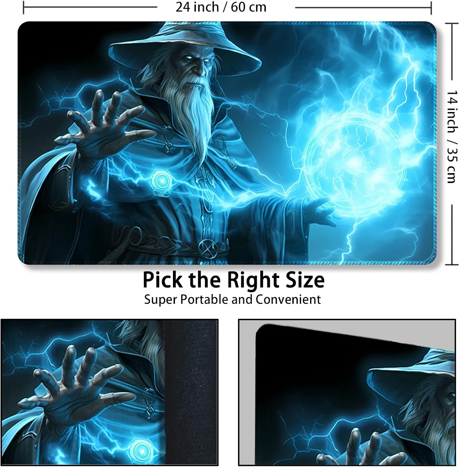 MTG Playmat with Free Storage Bags MTG Game Mat 24 x 14 inches, TCG and Board Game Mat for Cards,Mousepad Desk Mats (Regular)