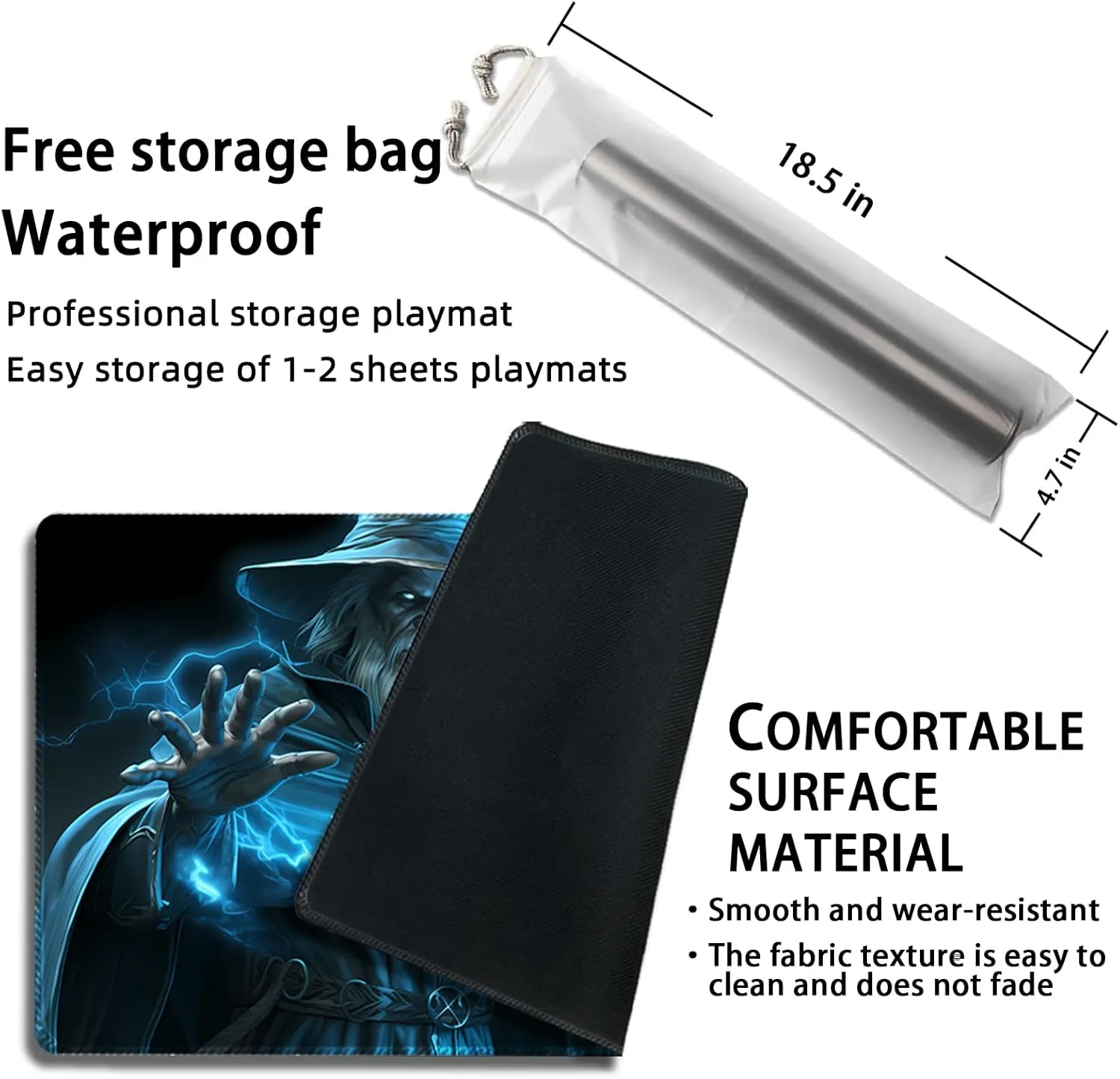 MTG Playmat with Free Storage Bags MTG Game Mat 24 x 14 inches, TCG and Board Game Mat for Cards,Mousepad Desk Mats (Regular)