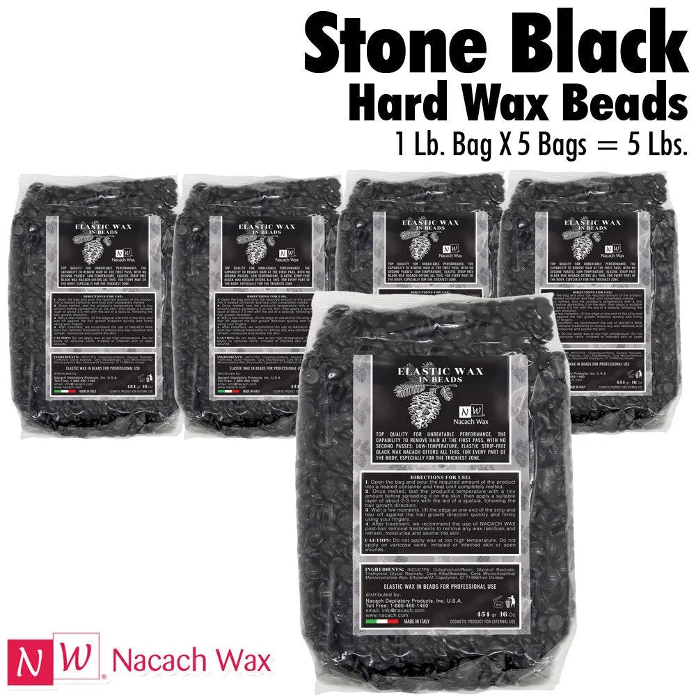 Nacach Wax - Stone Black Hard Wax Beads / 5 Lbs.