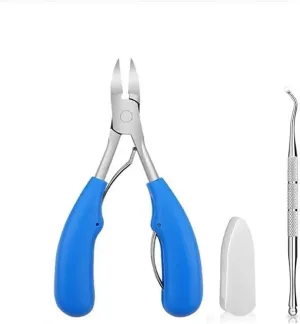 Nail Clippers Professional Hawkbill Nail Clippers with Nail Pick Trimmer(Blue set)