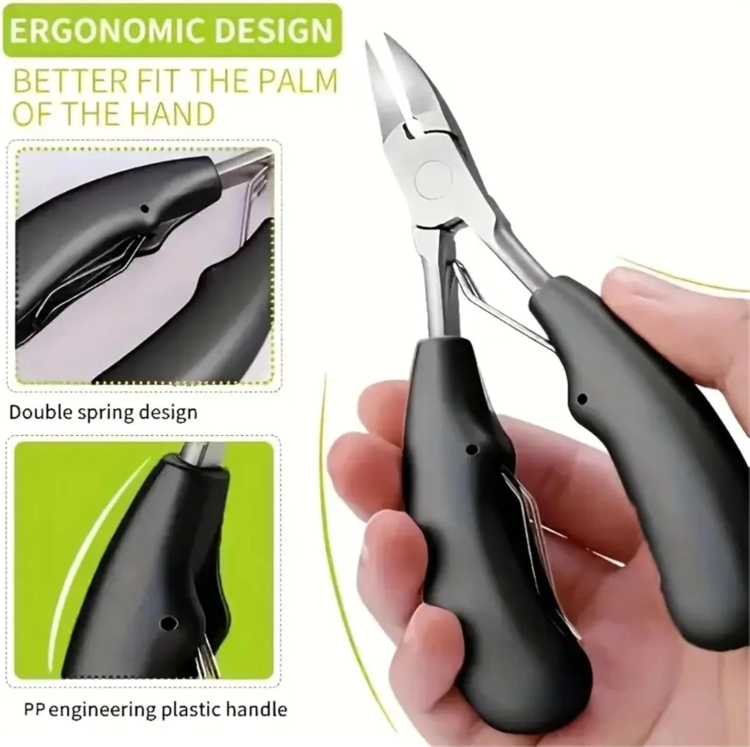 Nail Clippers Professional Hawkbill Nail Clippers with Nail Pick Trimmer(Blue set)