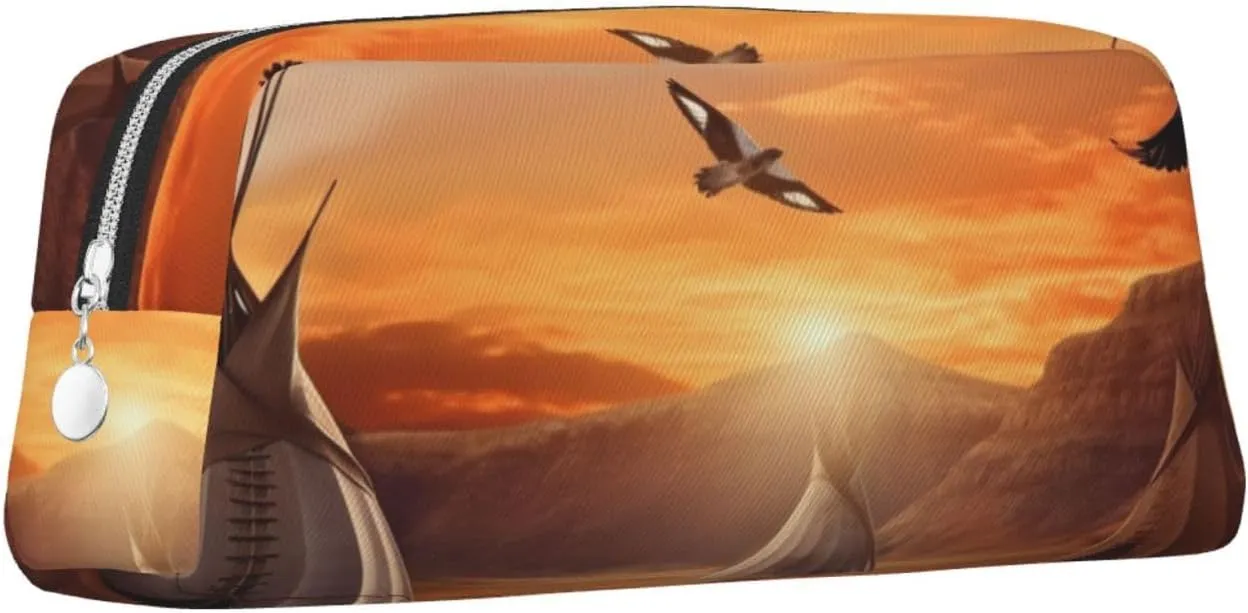 Native American Tribes Makeup Bag Travel Cosmetic Bag for Women Men Pencil Case Zipper Toiletry Bag Purse
