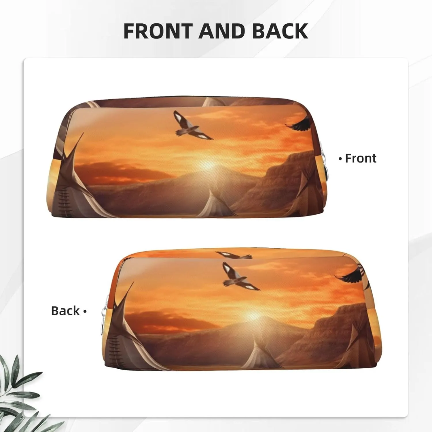 Native American Tribes Makeup Bag Travel Cosmetic Bag for Women Men Pencil Case Zipper Toiletry Bag Purse