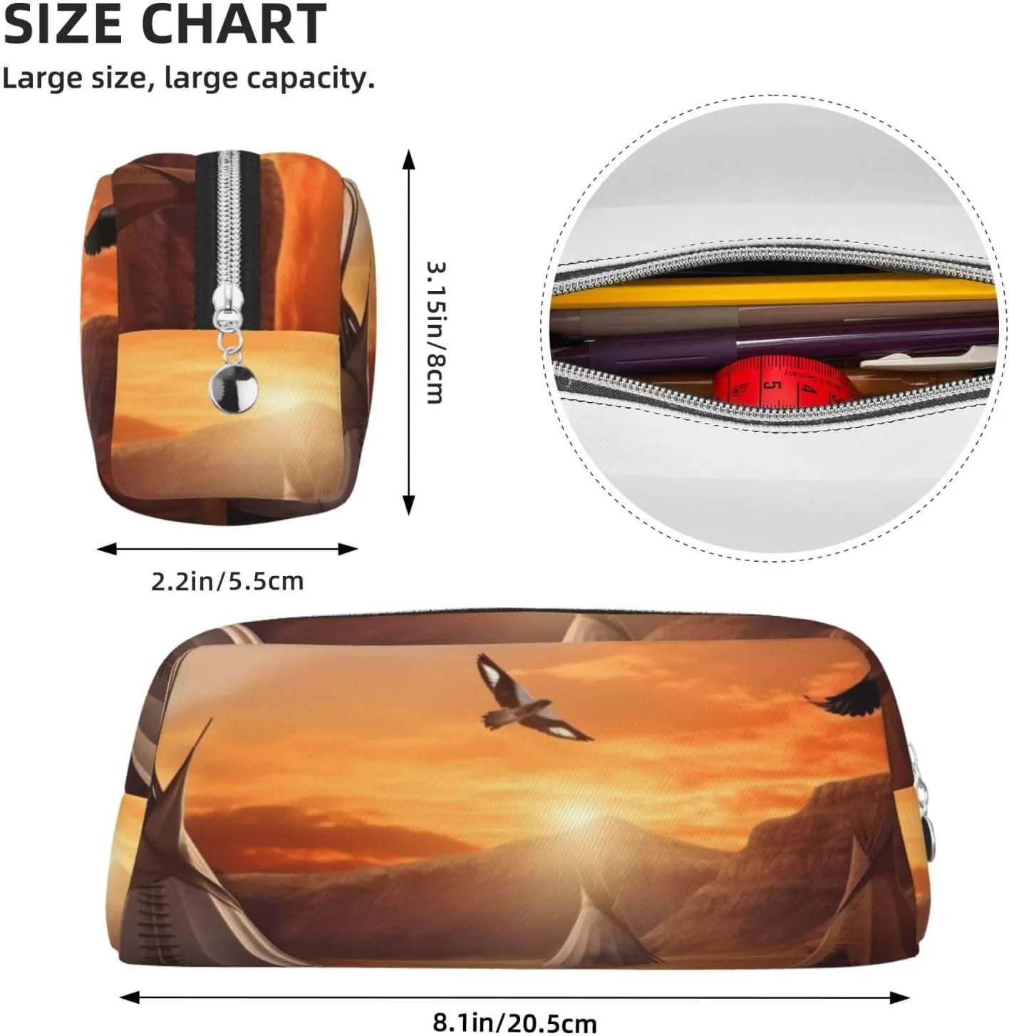 Native American Tribes Makeup Bag Travel Cosmetic Bag for Women Men Pencil Case Zipper Toiletry Bag Purse