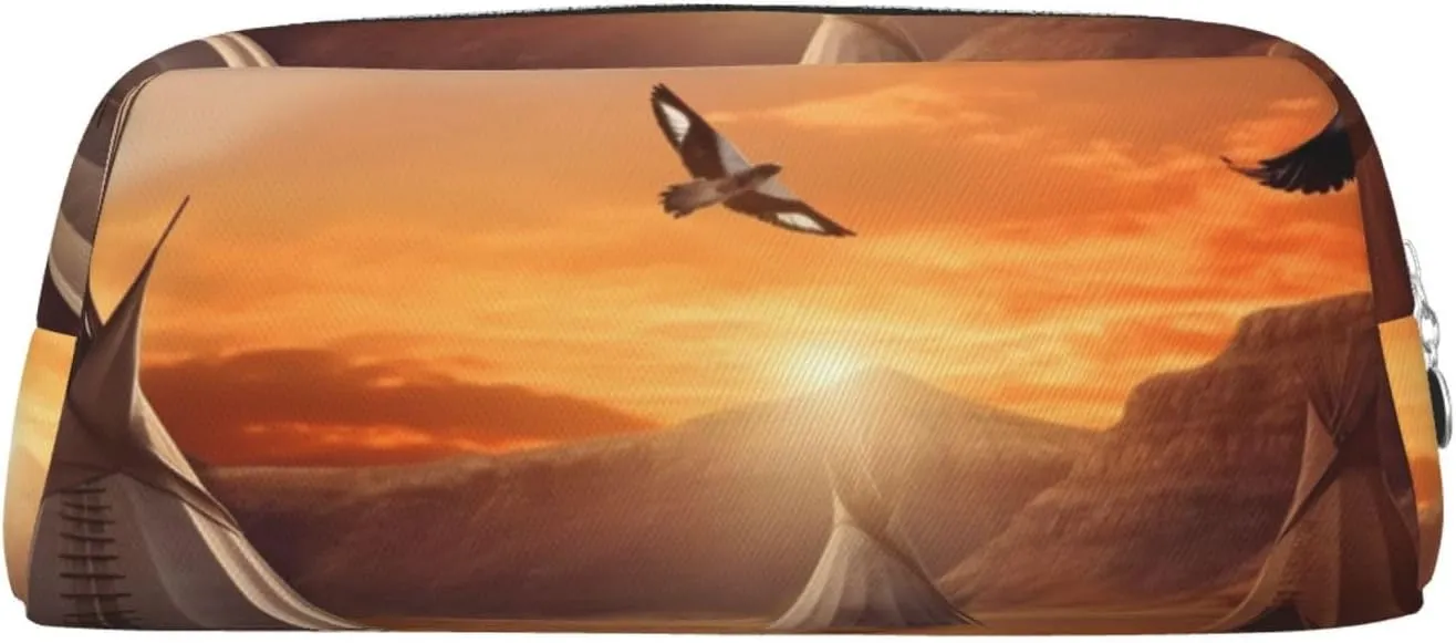 Native American Tribes Makeup Bag Travel Cosmetic Bag for Women Men Pencil Case Zipper Toiletry Bag Purse