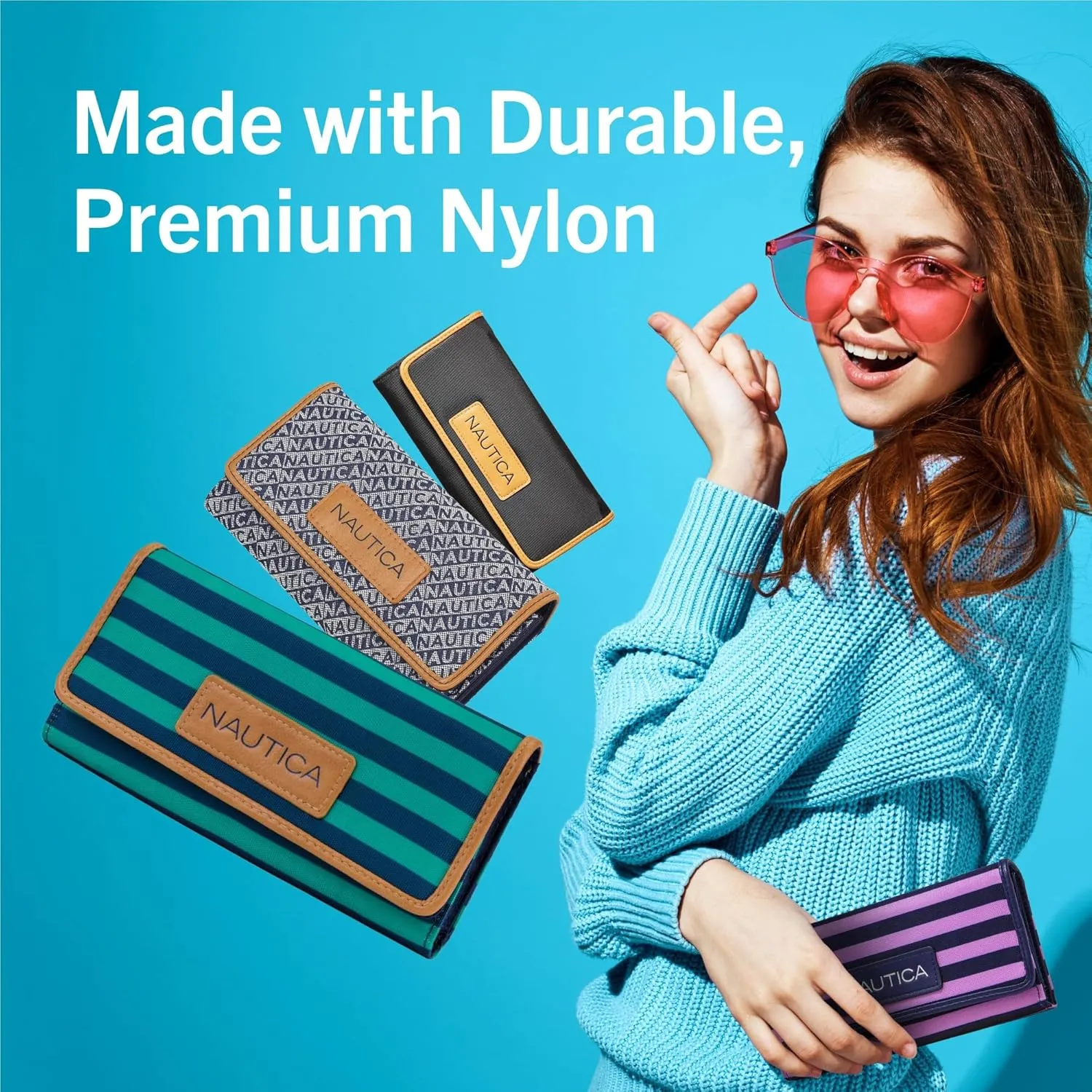 Nautica womens The Perfect Carry All Money Manager Wallet Organizer with RFID Blocking Wallet