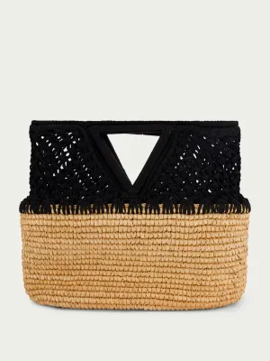 Netted Beach Basket Bag