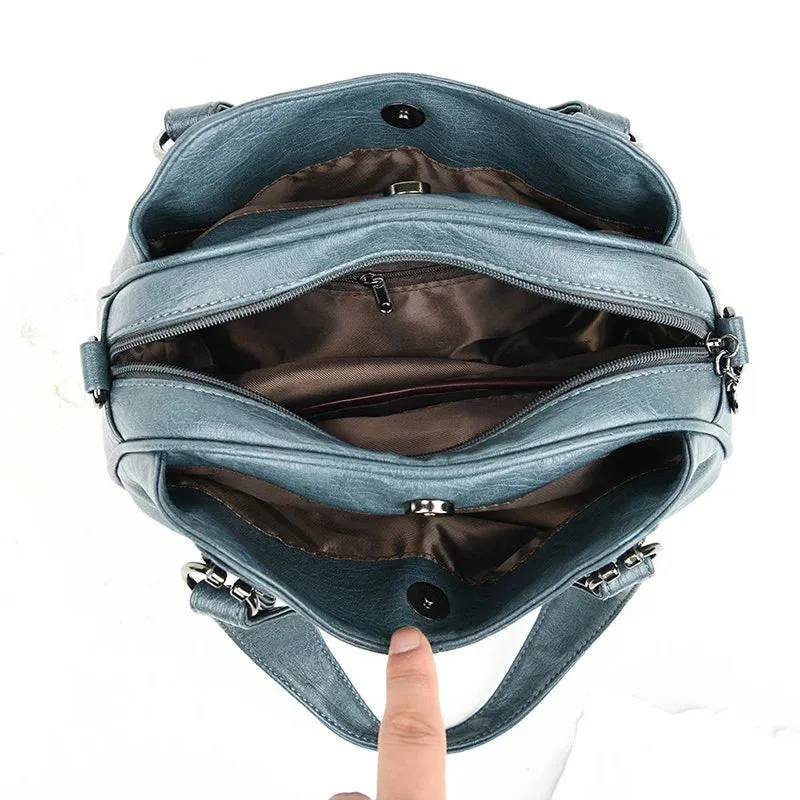 New Genuine Brand Leather Sac Luxury Handbags Purse Women Bags Designer Shoulder Crossbody Messenger Bags Female 2024 Waterproof Bag