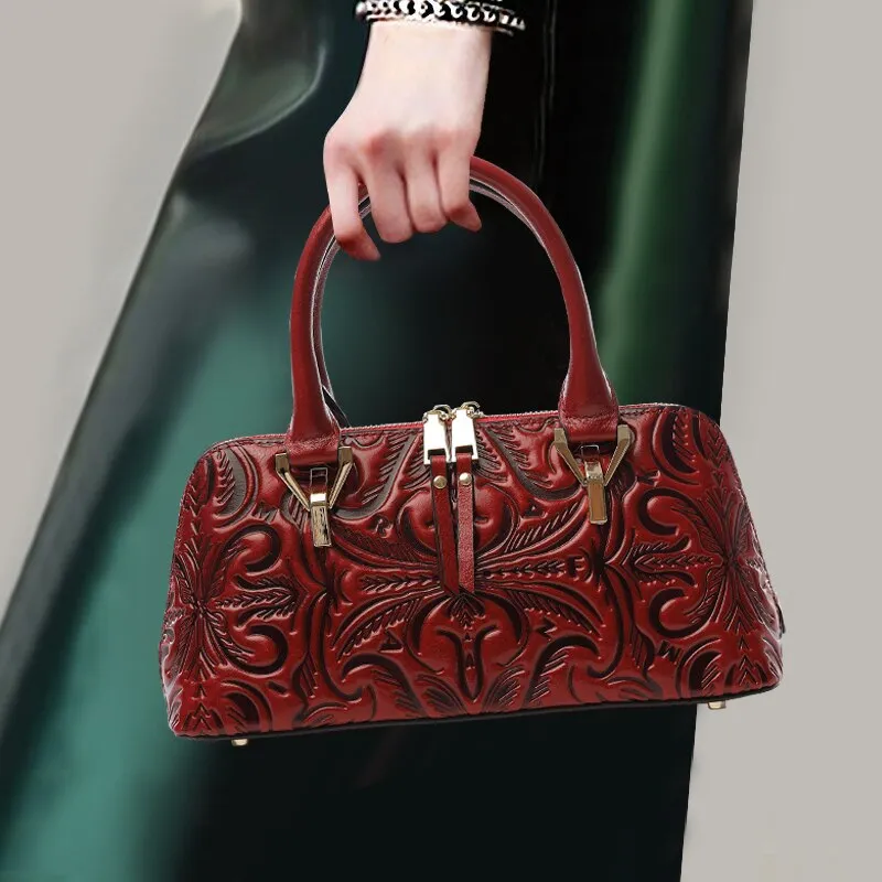 NEW WOMEN HANDBAGS GENUINE LEATHER FEMALE SHELL BAGS LUXURY FASHION LADIES SHOULDER BAGS VINTAGE CROSSBODY MESSENGER BAGS