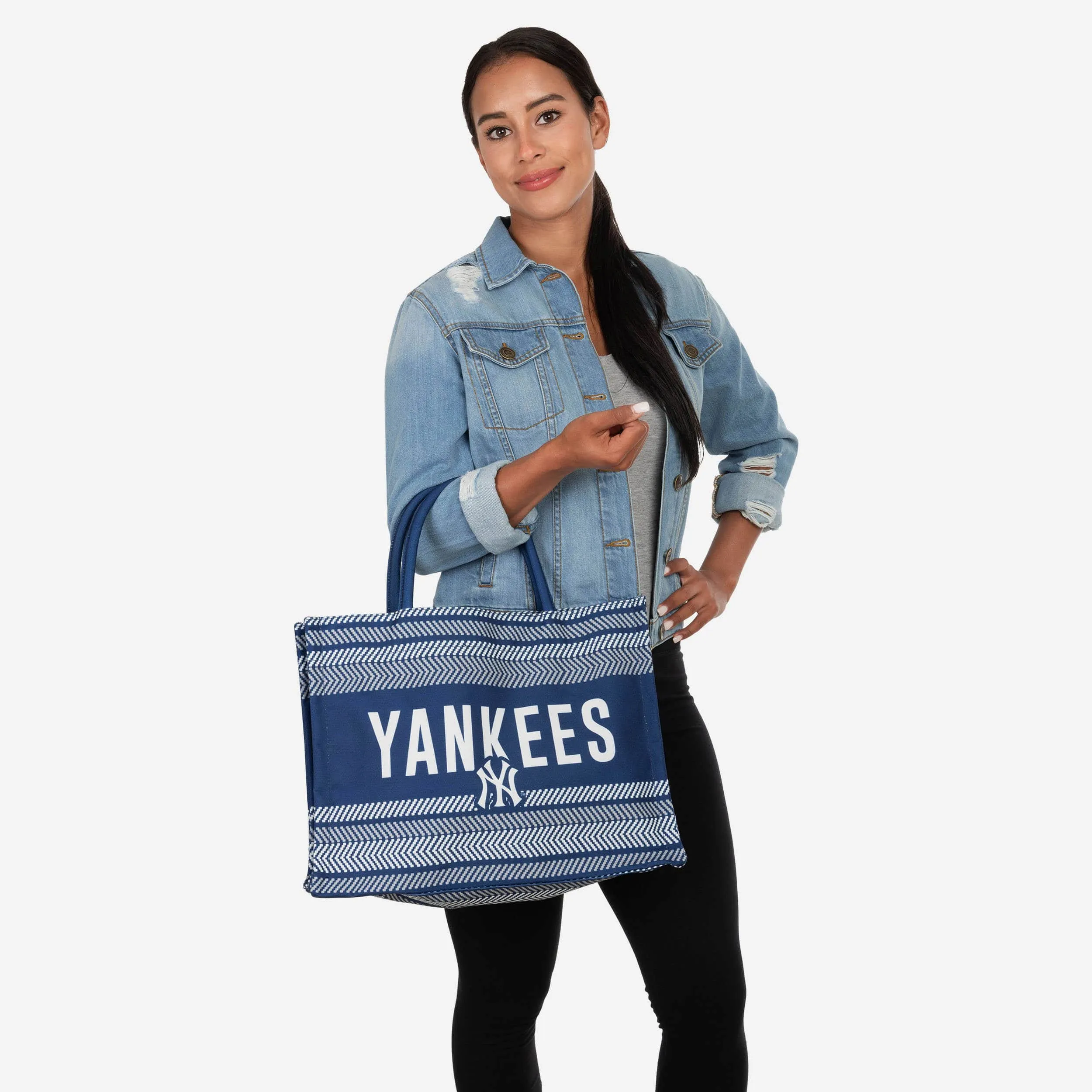 New York Yankees Stitch Pattern Canvas Tote Bag