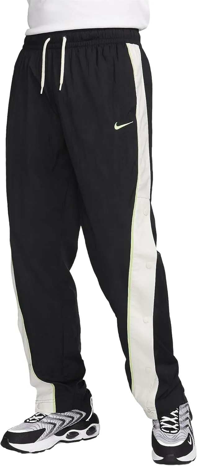 Nike Men's Woven Basketball Pants, Black/Phantom/Lime Blast/Lime Blast, 3XL