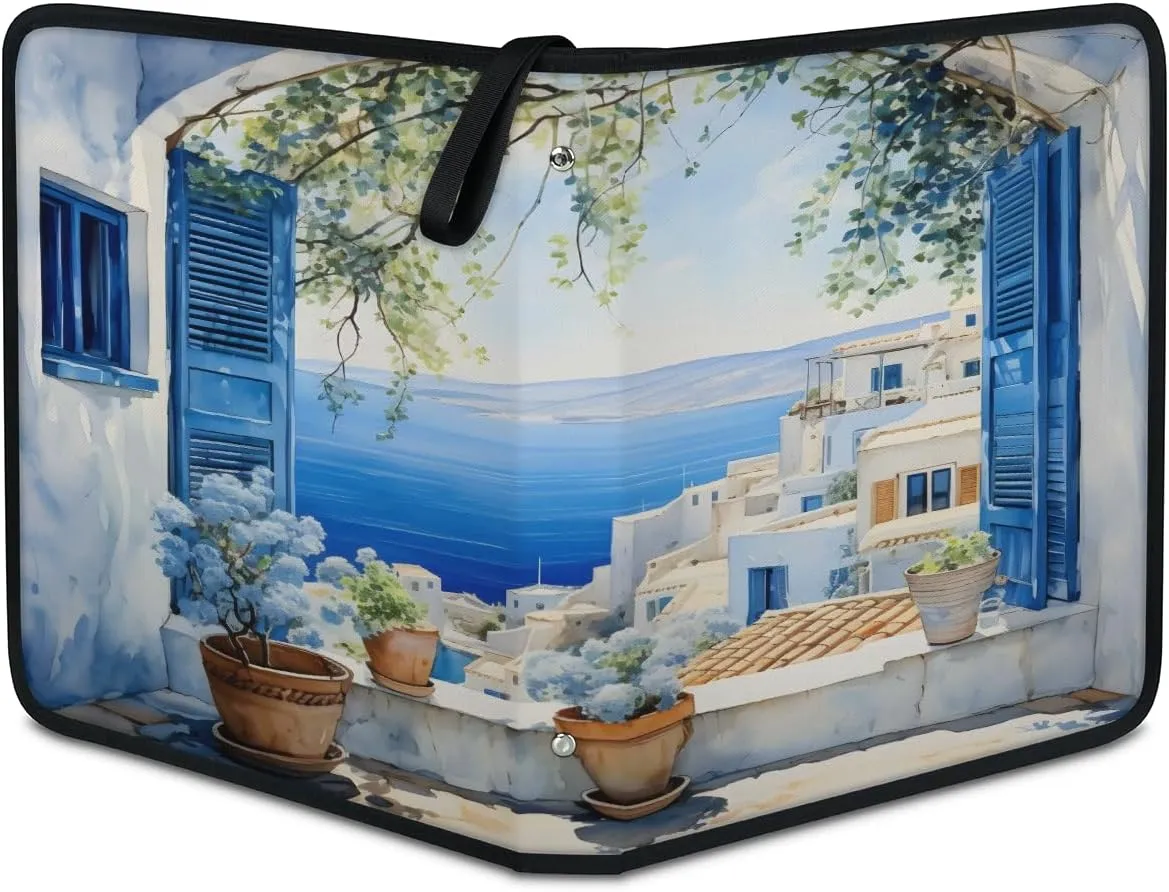Nordic Window 3 Ring Trading Zipper Binder Strap, Trading Card Binder 4 Pocket, 400 Pockets Card Holder with 50 Removable Sleeves for Game Cards