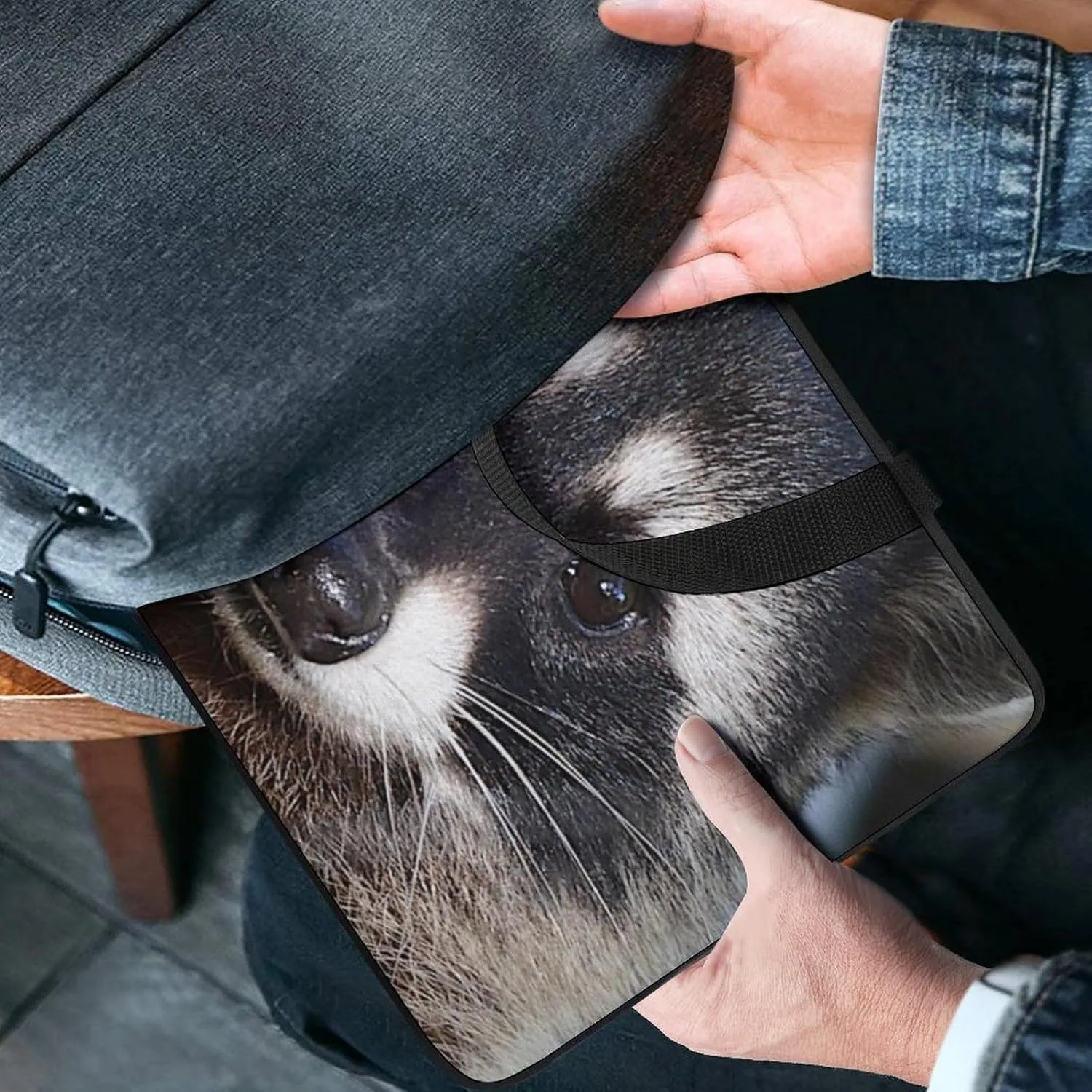 Northern Raccoon's Face Laptop Sleeve Bag Computer Protective Carrying Case Cover with Handle for Travel Work 15inch