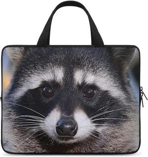 Northern Raccoon's Face Laptop Sleeve Bag Computer Protective Carrying Case Cover with Handle for Travel Work 15inch