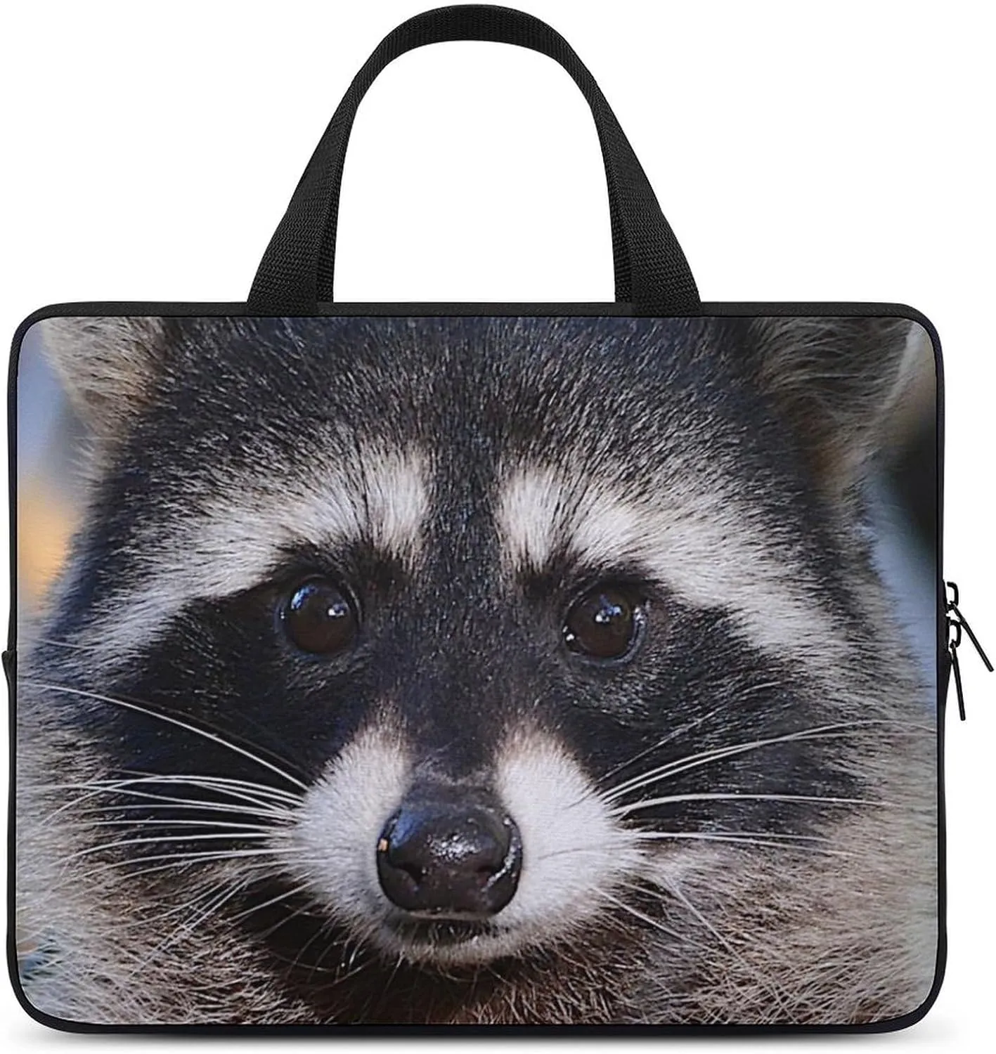 Northern Raccoon's Face Laptop Sleeve Bag Computer Protective Carrying Case Cover with Handle for Travel Work 15inch