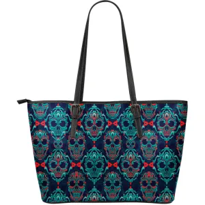 NP Skull Leather Tote Bag