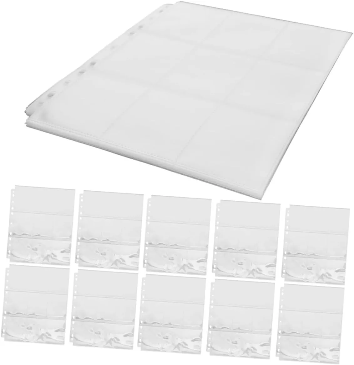 NUOBESTY 30 Sheets Capacity Card Binder Sleeves Transparent Loose Leaf Card Holders Design for Organizing and Protecting Your Collection