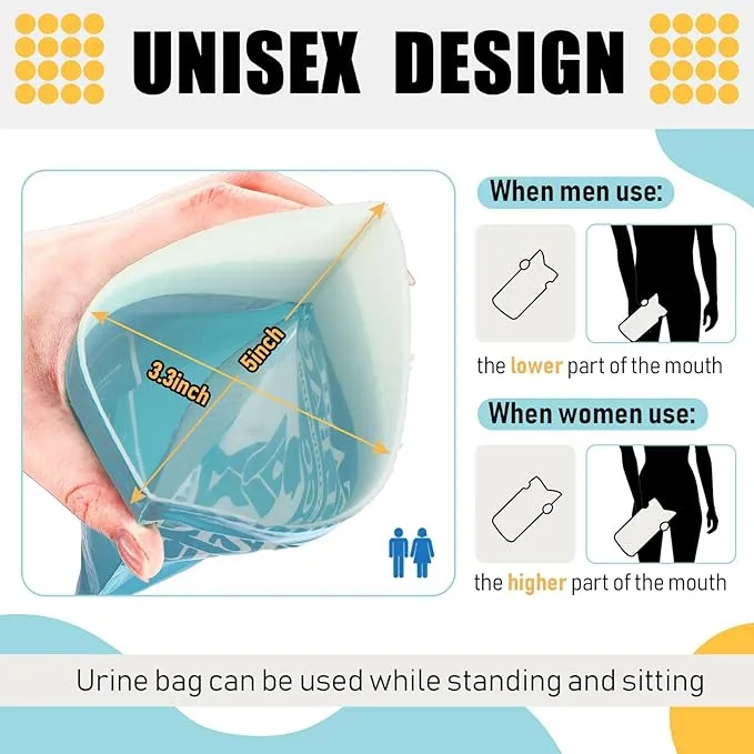 Nuogo 50 Pcs Disposable Urinal Bag Portable Camping Pee Bags Unisex Female Urinal Vomit Bags for Travel, Camping, Hiking for Women Men Kids Patient