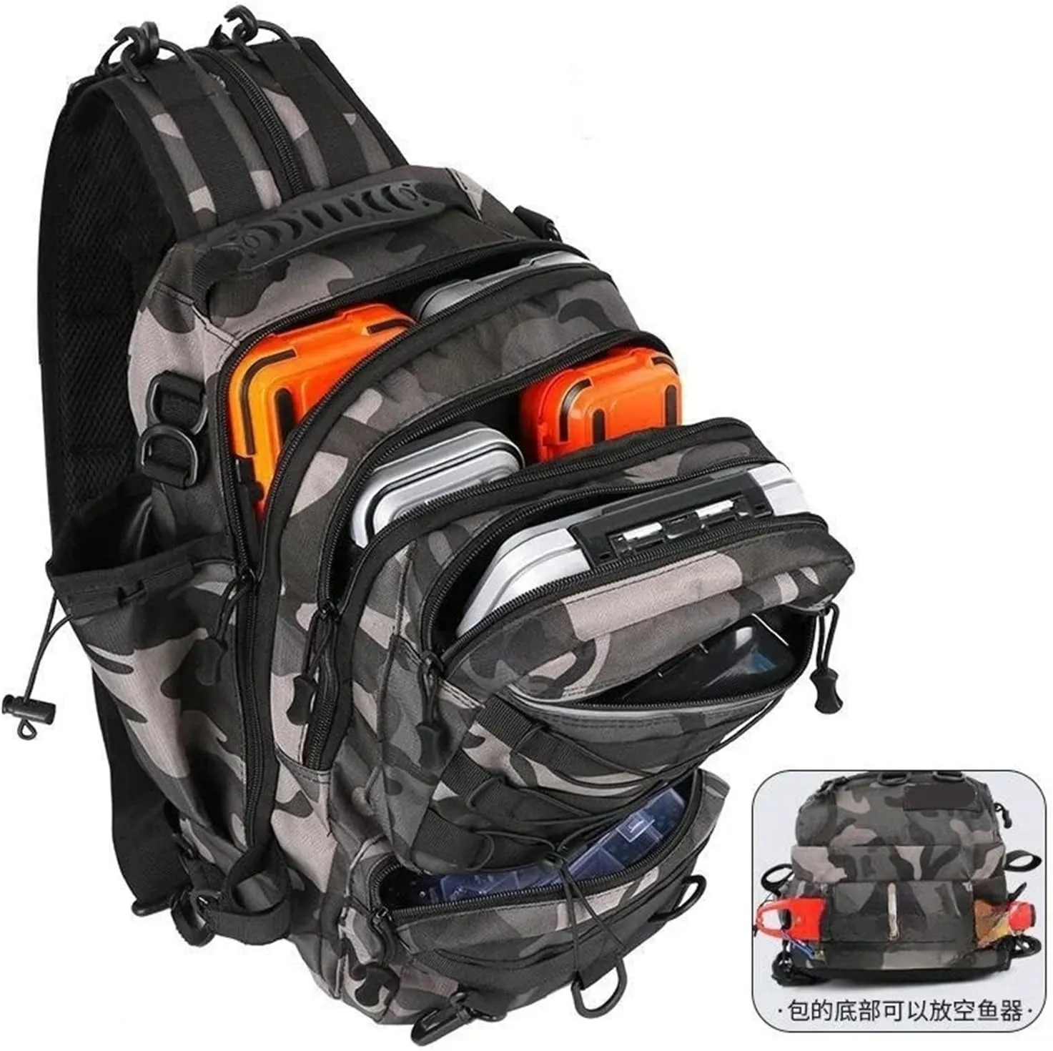 Nylon Waterproof Outdoor Sports Camping Hiking Trekking Fishing Hunting Backpack(C)