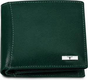 Oliver Leather Wallet for Men, Aniline Green, Contemporary