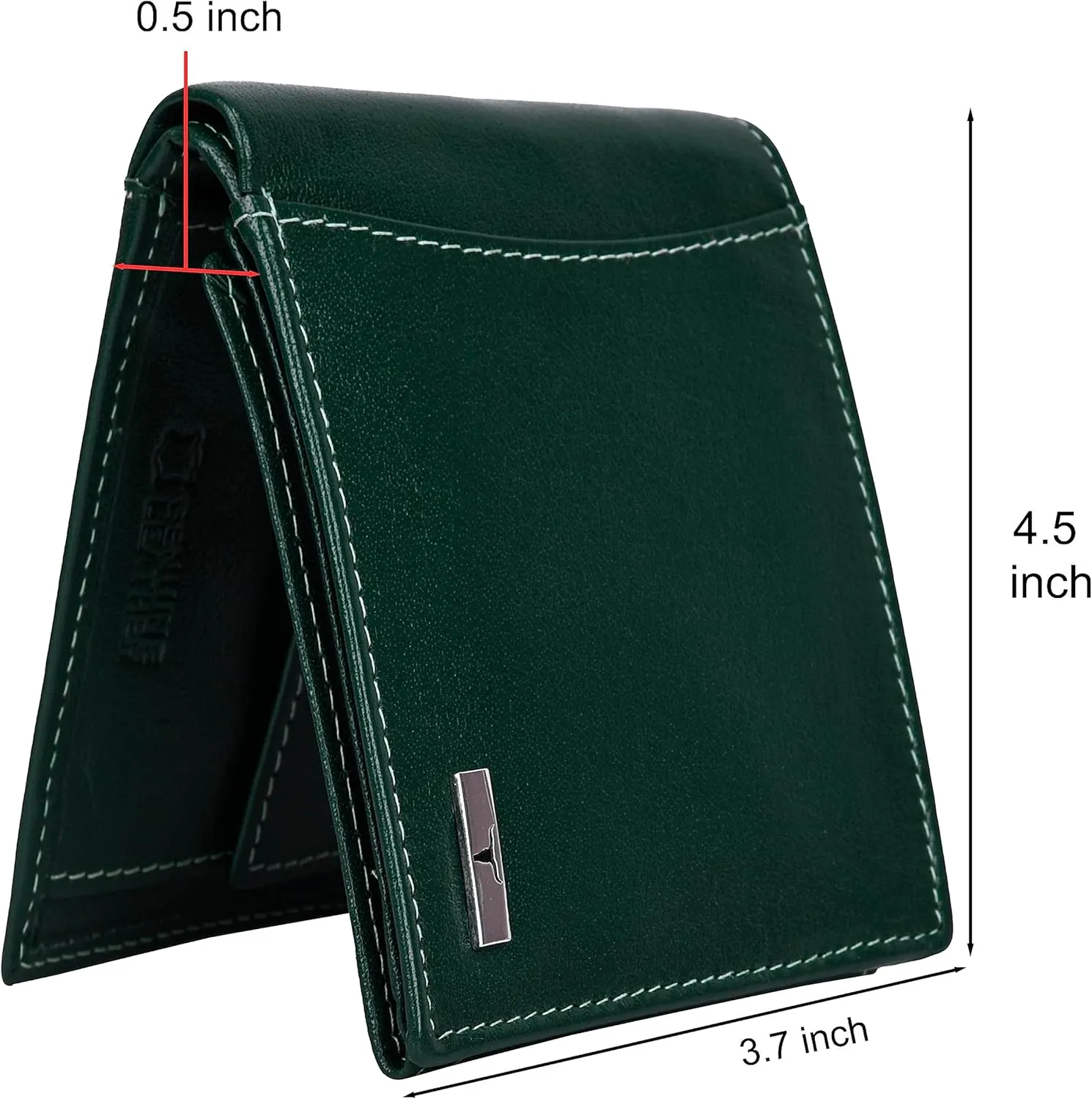 Oliver Leather Wallet for Men, Aniline Green, Contemporary