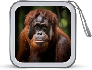 Orangutan Taking Photo Portable CD Case Holder,DVD Wallet Holder 40 Capacity CD Cases Storage DVD Book Binder for Car Home Travel