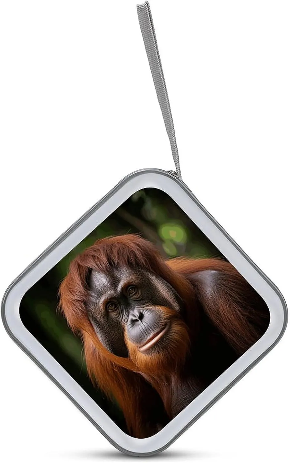 Orangutan Taking Photo Portable CD Case Holder,DVD Wallet Holder 40 Capacity CD Cases Storage DVD Book Binder for Car Home Travel